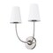 Z-Lite Shannon Wall Sconce, 2-Light, 12.75 In.W x 7.25 In.L x 17 In.H, Brushed Nickel/white 3040-2S-BN - alternate 4